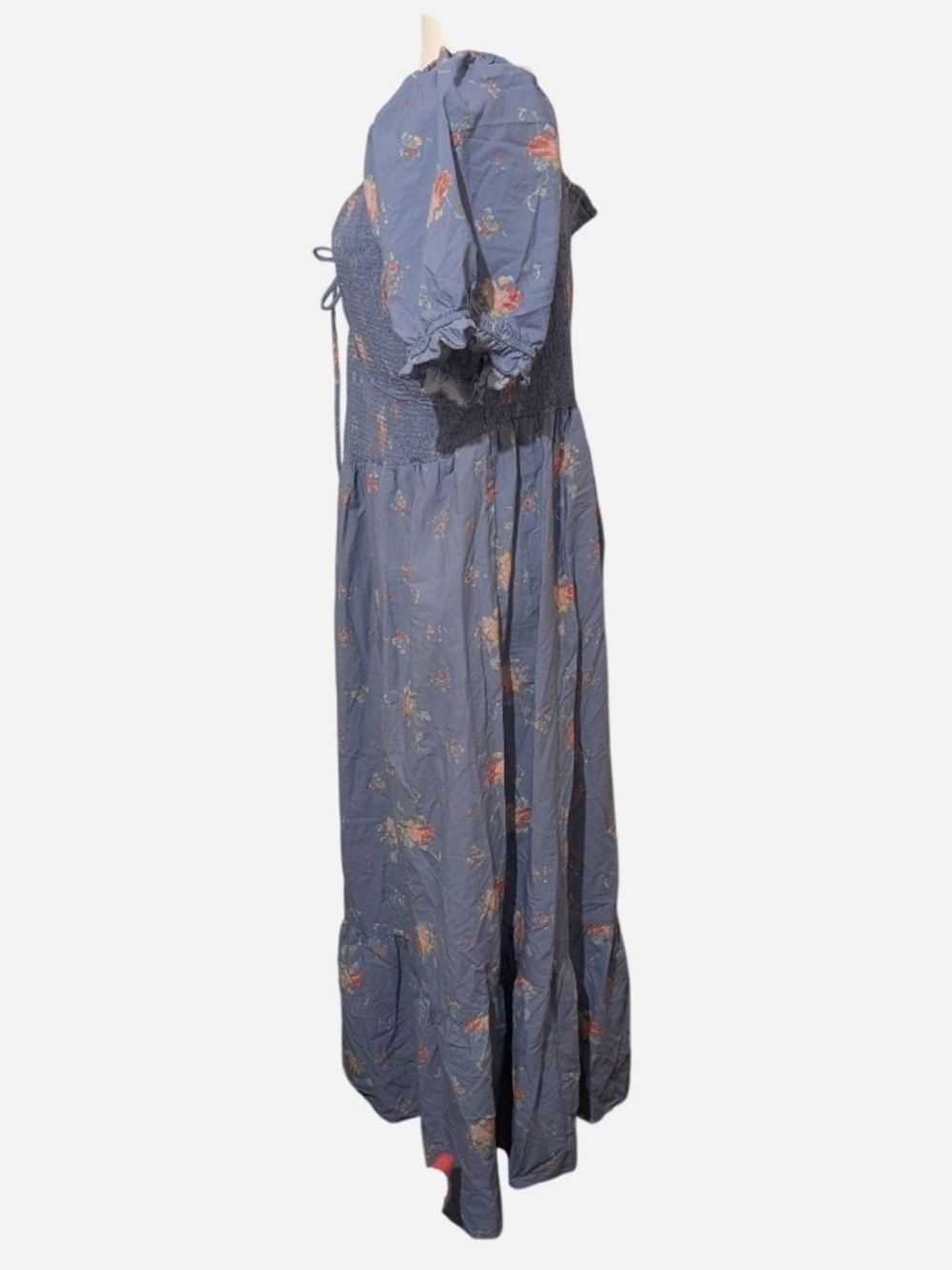 Universal Thread Blue Floral Puff-Sleeve Maxi Dress - Picture 4 of 9